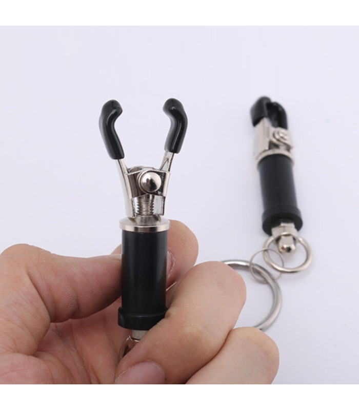 Silber Metall-Ring Nippel Klemme Erwachsenen Brustwarze BDSM Spielen Sex-Spielzeug - Schwarz