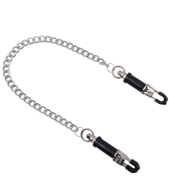 Silber Metall-Ring Nippel Klemme Erwachsenen Brustwarze BDSM Spielen Sex-Spielzeug - Schwarz