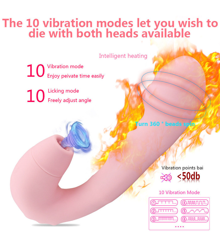 Rotating Dildo Vibrator Sex Toys for Women Heating G-Spot Nipple Clitoris Stimulation Sucking Vibrator Waterproof Oral Blow Job