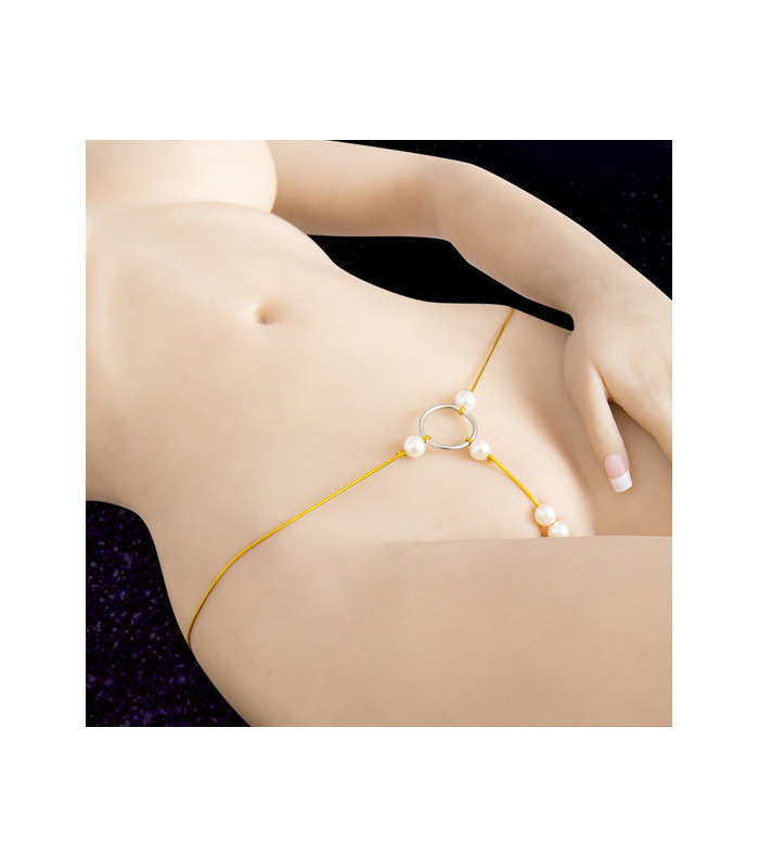 Faux Pearl Clitoris Massage Super Elastic Sexy Women Panties