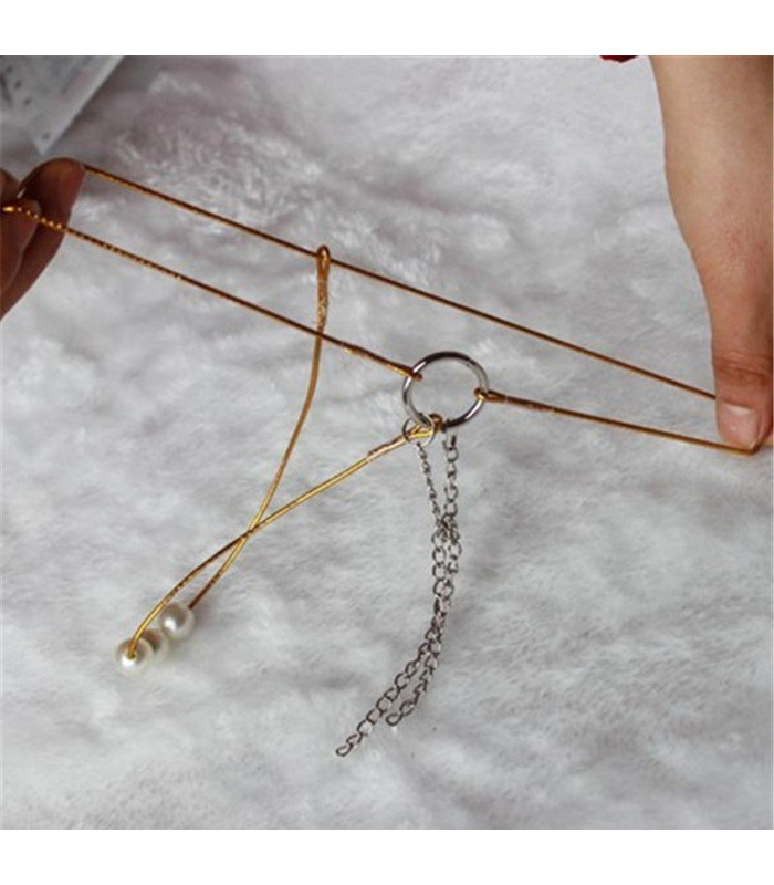 Faux Pearl Clitoris Massage Super Elastic Sexy Women Panties