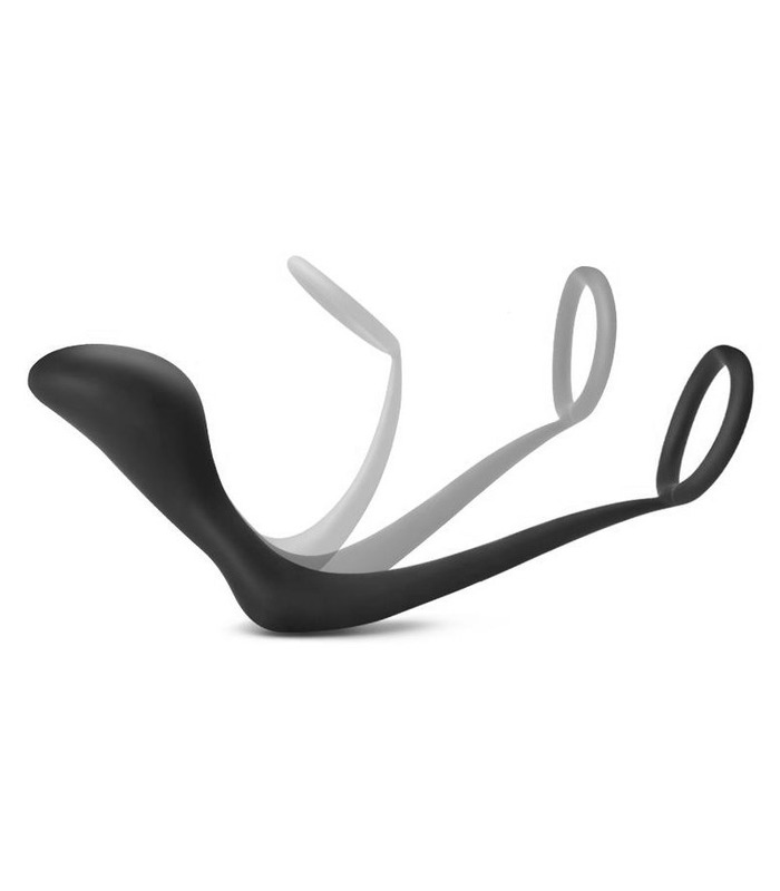 Arsch-Gasm-Penis-Ring Plug Männlichen Prostata Massager Anal Spielzeug - Schwarz