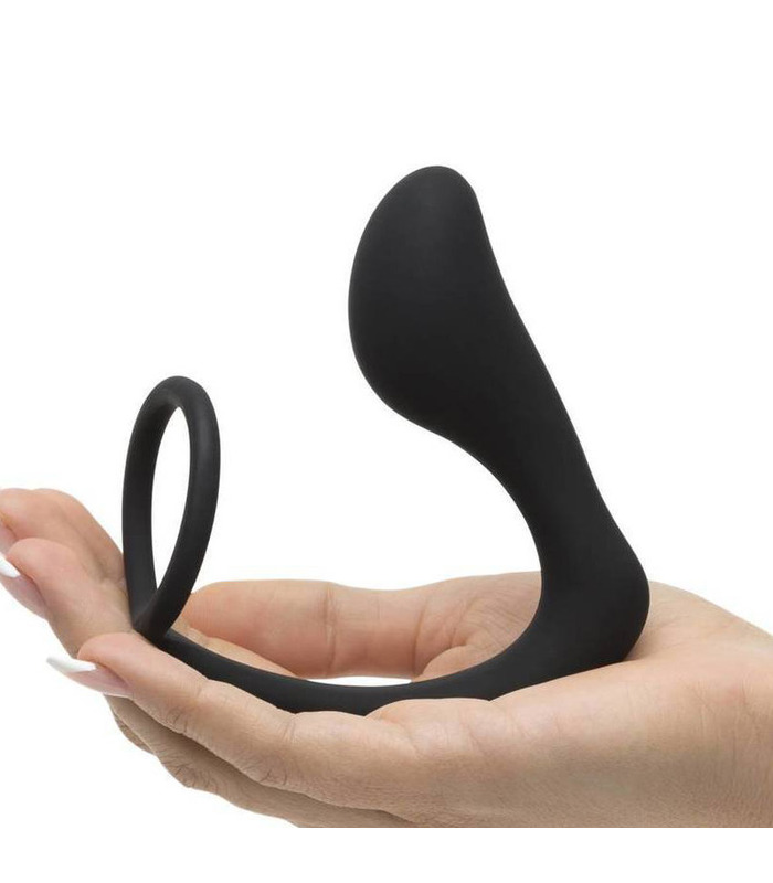 Arsch-Gasm-Penis-Ring Plug Männlichen Prostata Massager Anal Spielzeug - Schwarz