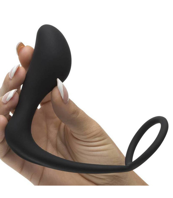 Arsch-Gasm-Penis-Ring Plug Männlichen Prostata Massager Anal Spielzeug - Schwarz