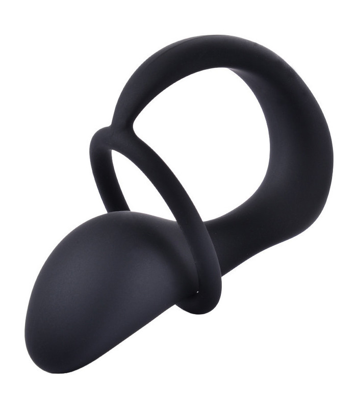 Arsch-Gasm-Penis-Ring Plug Männlichen Prostata Massager Anal Spielzeug - Schwarz