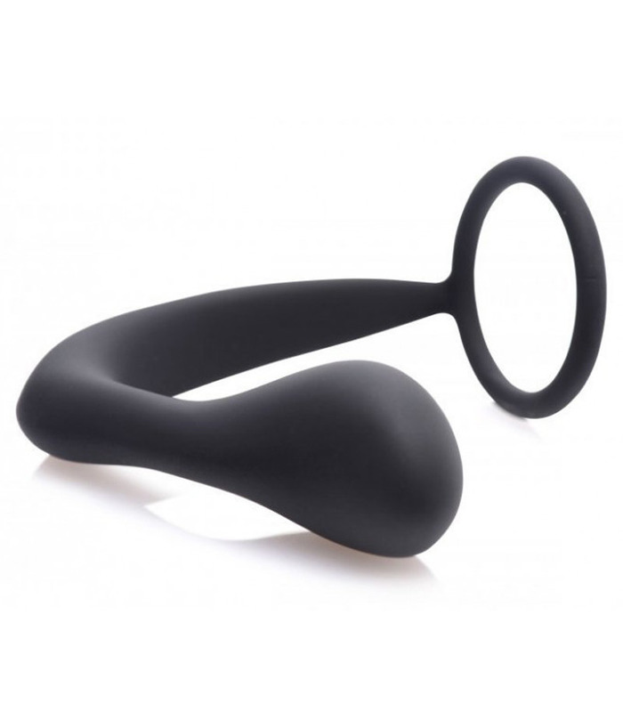 Arsch-Gasm-Penis-Ring Plug Männlichen Prostata Massager Anal Spielzeug - Schwarz