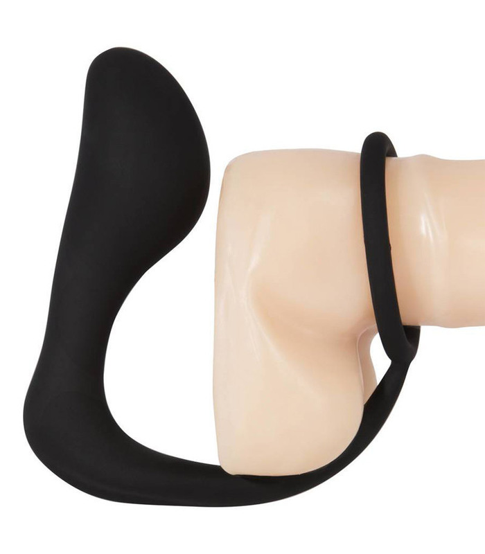 Arsch-Gasm-Penis-Ring Plug Männlichen Prostata Massager Anal Spielzeug - Schwarz