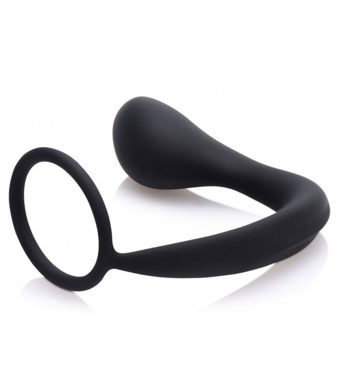 Arsch-Gasm-Penis-Ring Plug Männlichen Prostata Massager Anal Spielzeug - Schwarz