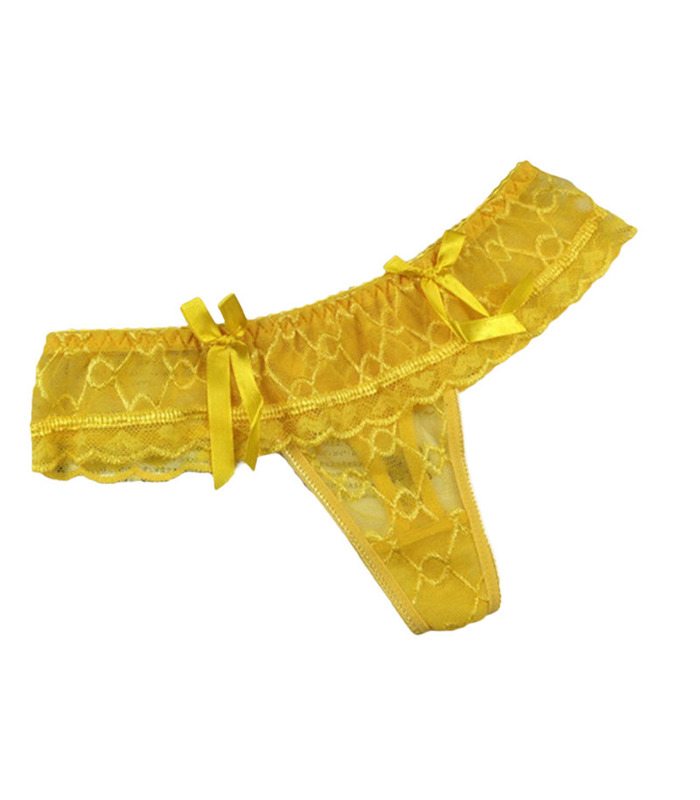 Lace Thongs Bow Transparent Temptation T Back Panties