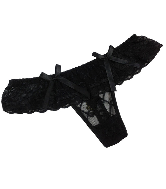 Lace Thongs Bow Transparent Temptation T Back Panties