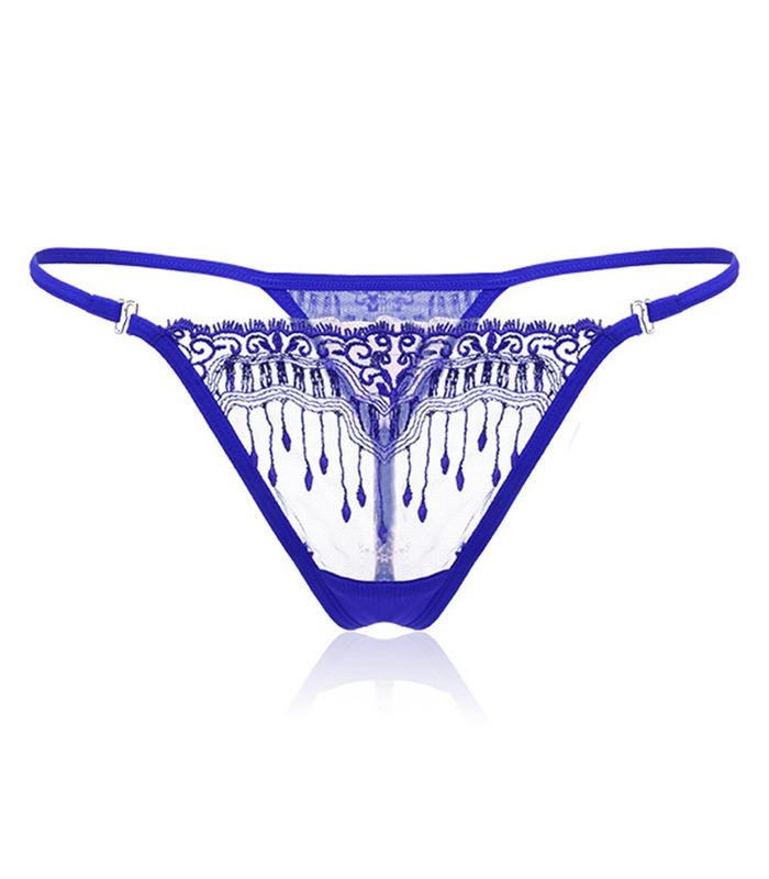 Embroidered Transparent Thongs Sex Appeal T Back