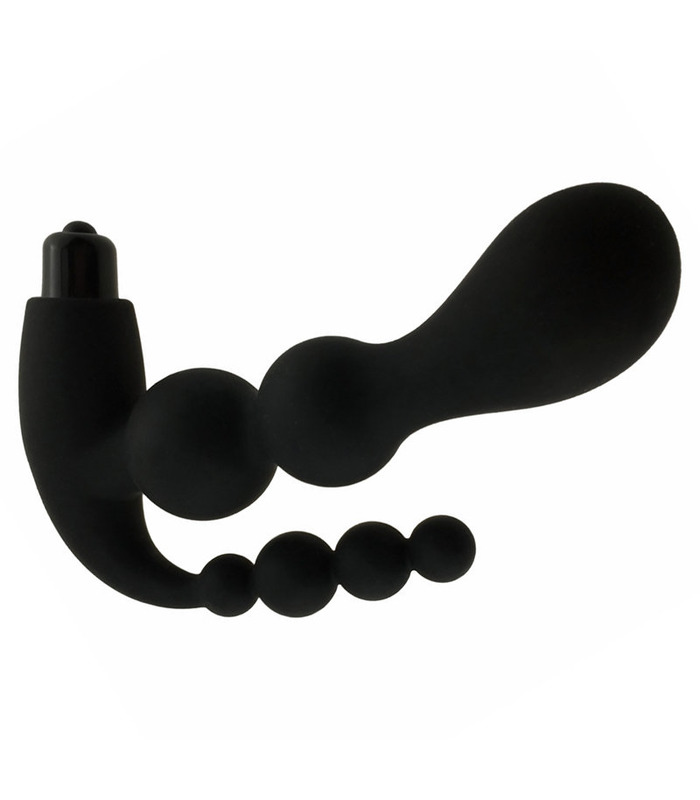 Männliche Prostata-Massagegerät Anal Beads Vibrierender Butt-Plug - Schwarz