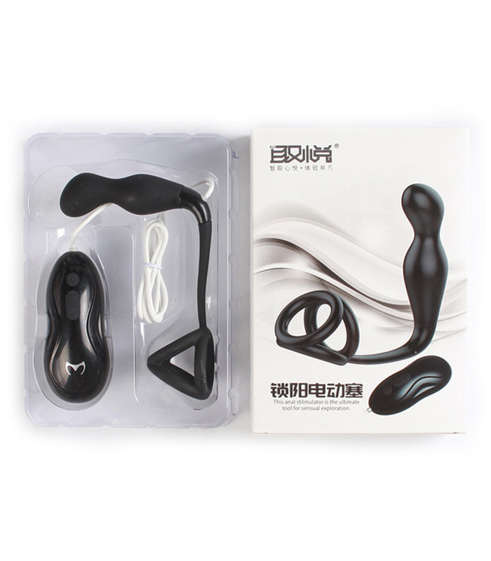 SEXTHROB Fernbedienung Prostata Massager Cock Ring - Schwarz