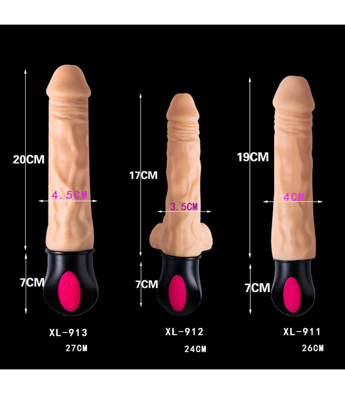 Rechargeable Thrusting Dildo Smart Warming Realistic Vibrator 3 Type 12 Function Sex Toys