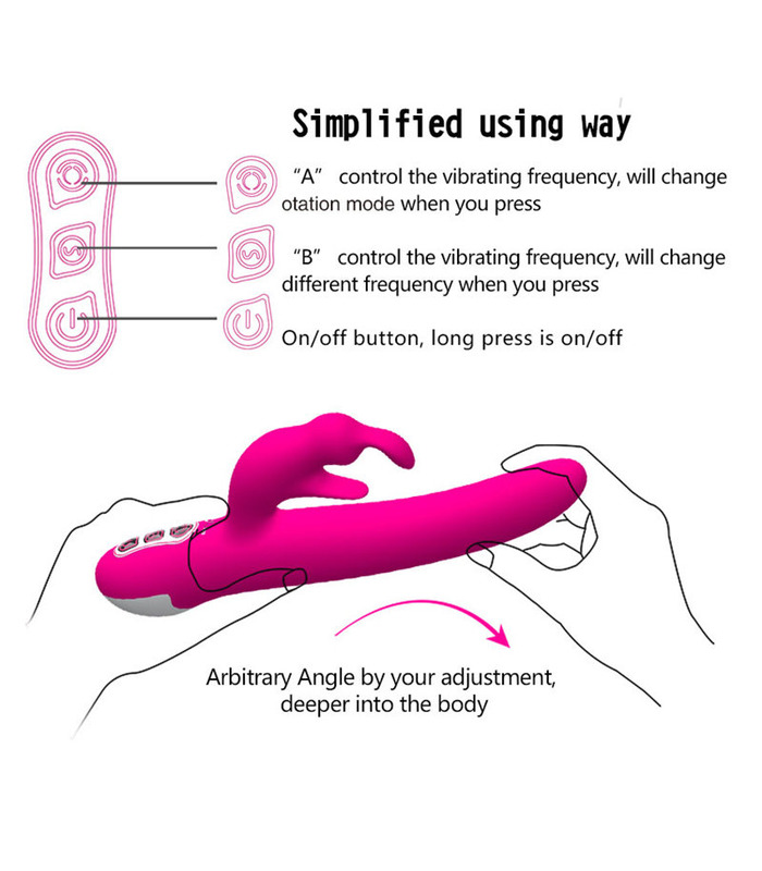 Y Love Automatic Rotation Rabbit Clamps G-spot Vibrators Clit 7 Speeds Rechargeable