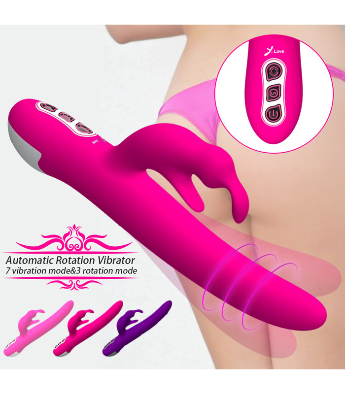 Y Liebe, Automatische Rotation Rabbit Klemmen G-Punkt Vibratoren Clit 7 Geschwindigkeiten Wiederaufladbar