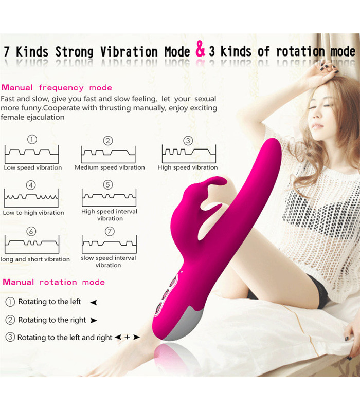 Y Love Automatic Rotation Rabbit Clamps G-spot Vibrators Clit 7 Speeds Rechargeable