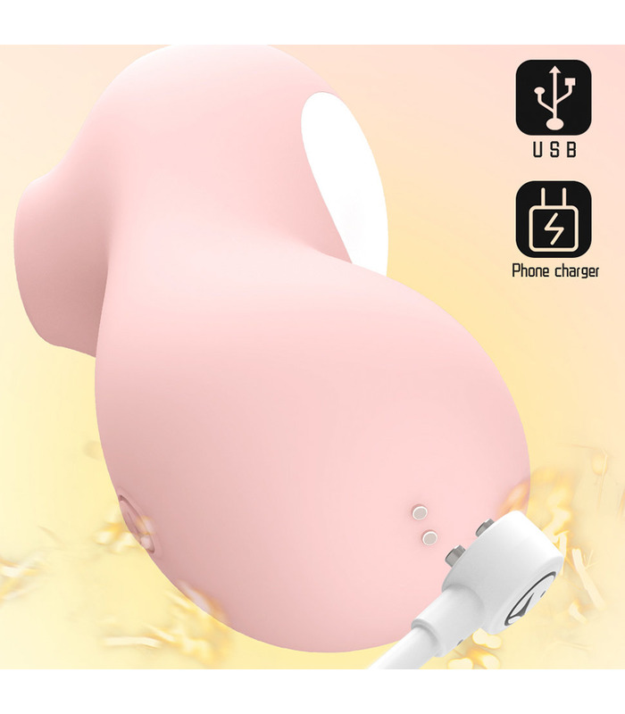 Clitoral Suction Vibrator Clit Massage Sucking Simulation Rechargeable Sex Toys for Women - Pink