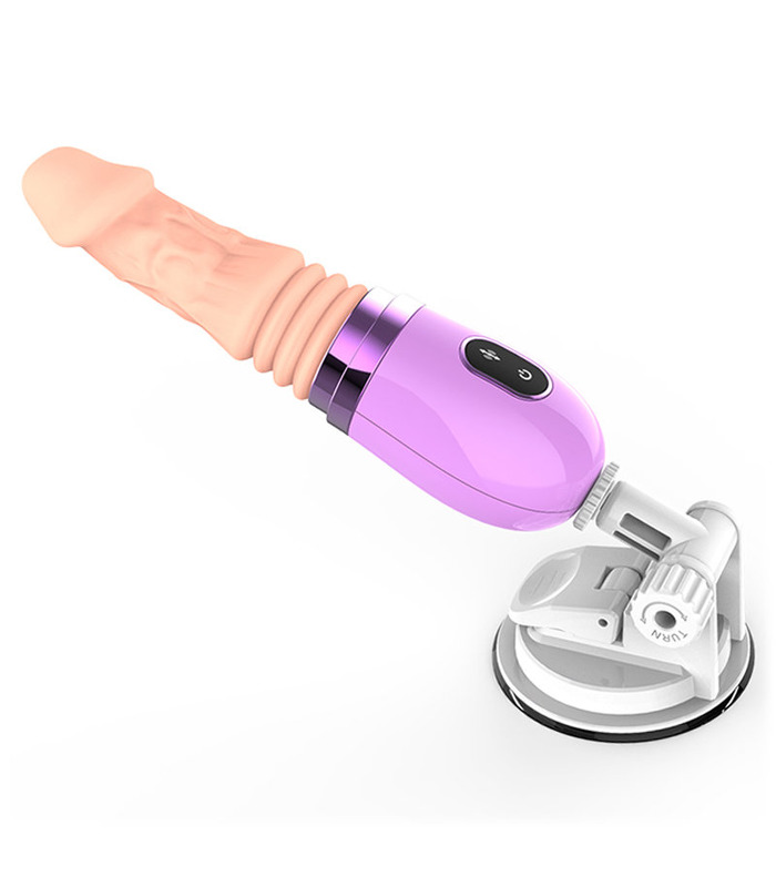 Thrusting Realistic Dildo Rechargeable Remote Control Vibrator Sex Machine Suction Cup by Dibe - Purple