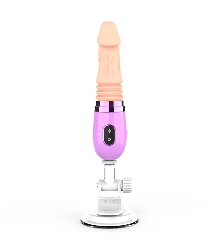 Thrusting Realistic Dildo Rechargeable Remote Control Vibrator Sex Machine Suction Cup by Dibe - Purple