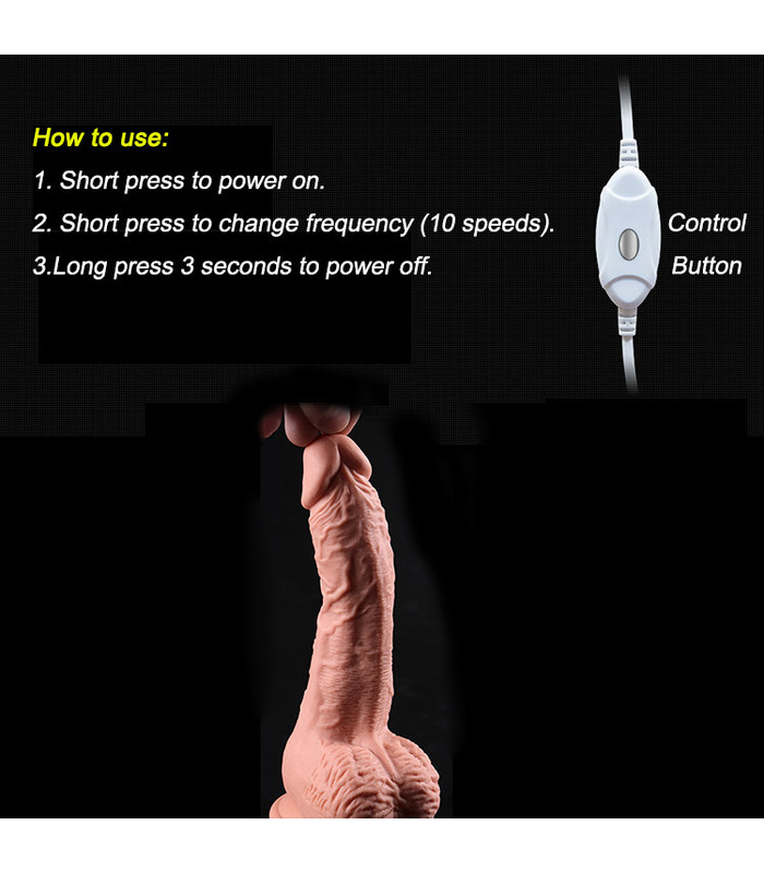 Automatic Thrusting Realistic Penis Vibrators G-Spot Stimulation Electric Dildo For Female - Nude
