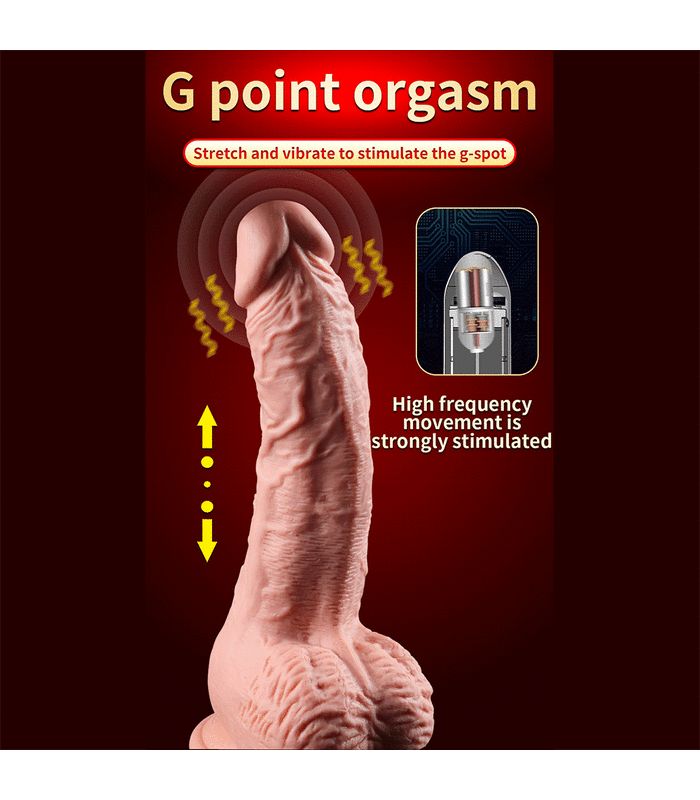 Automatic Thrusting Realistic Penis Vibrators G-Spot Stimulation Electric Dildo For Female - Nude