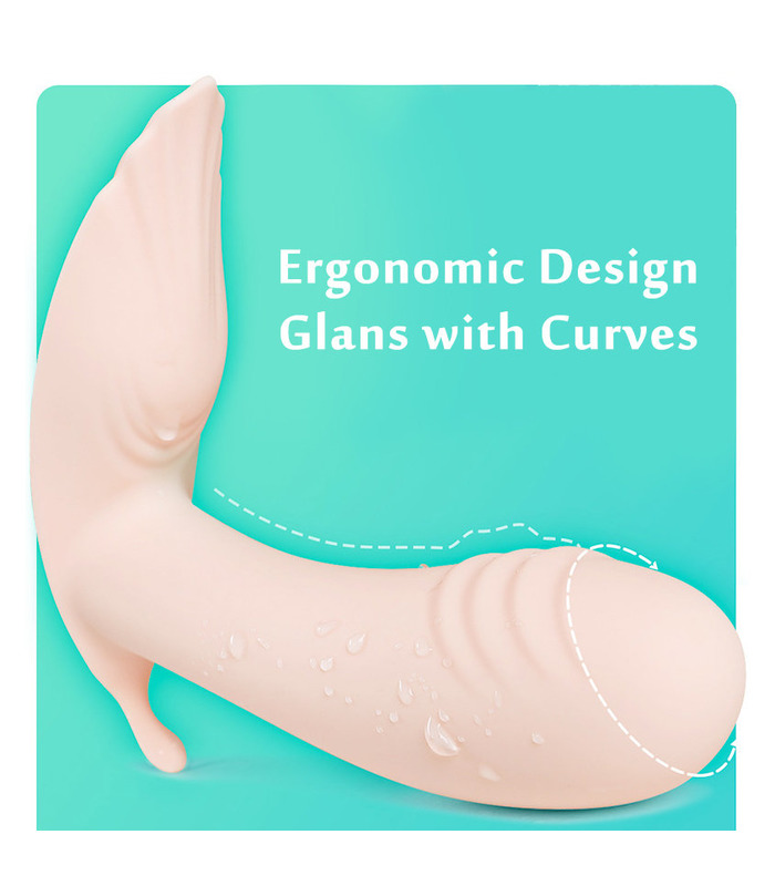 Jeusn Invisibly Wearable Wireless Remote Control Vibrator Intelligent Warming Up - Nude