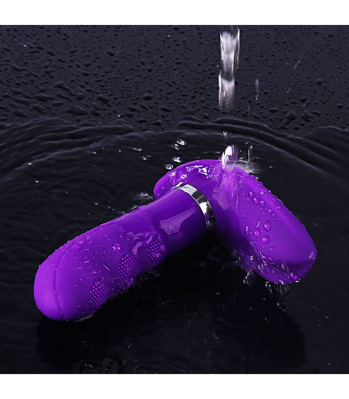 Tragbare Fernbedienung Vibrator Magnetische Stoßend Dildo-Clit Massage Wieder Aufladbare Sex-Spielzeug - Lila