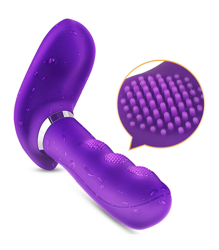 Wearable Remote Control Vibrator Magnetic Thrusting Dildo Clit Massage Rechargeable Sex Toys - Purple