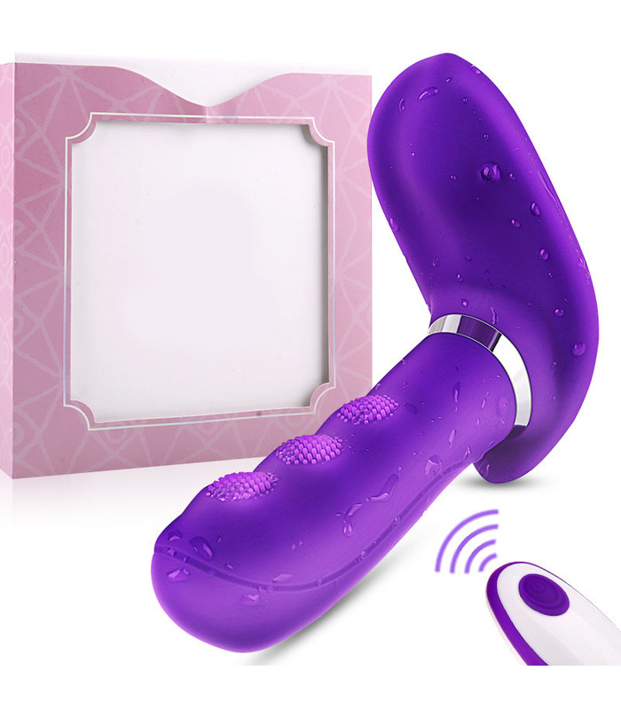 Tragbare Fernbedienung Vibrator Magnetische Stoßend Dildo-Clit Massage Wieder Aufladbare Sex-Spielzeug - Lila