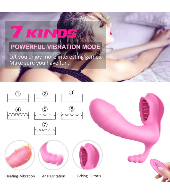 Remote Control Vibrator Clit Massage G Spot Penetration Smart Heating Sex Toys for Women - Pink