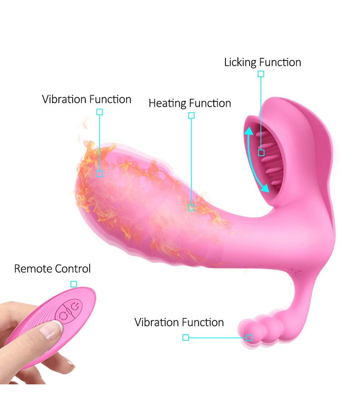 Remote Control Vibrator Clit Massage G Spot Penetration Smart Heating Sex Toys for Women - Pink