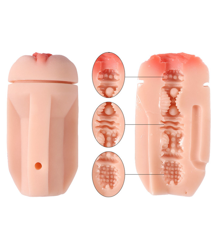 Realistische Bierflasche Pussy Männlichen Masturbatoren Abnehmbare Lebensechte Vagina - Schwarz