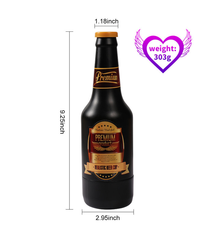 Realistische Bierflasche Pussy Männlichen Masturbatoren Abnehmbare Lebensechte Vagina - Schwarz