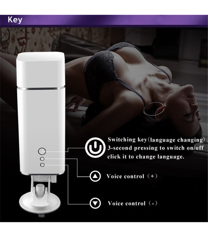 Intelligente Stimme-interaktive Stöhnen, Vibrieren Hands-free Männliche Masturbation - Weiß