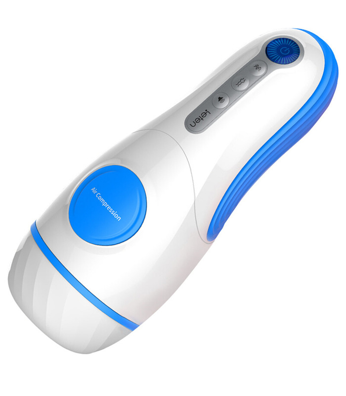 Leten Squeezable Air Compression Moan Masturbators Pussy Pocket - Blue