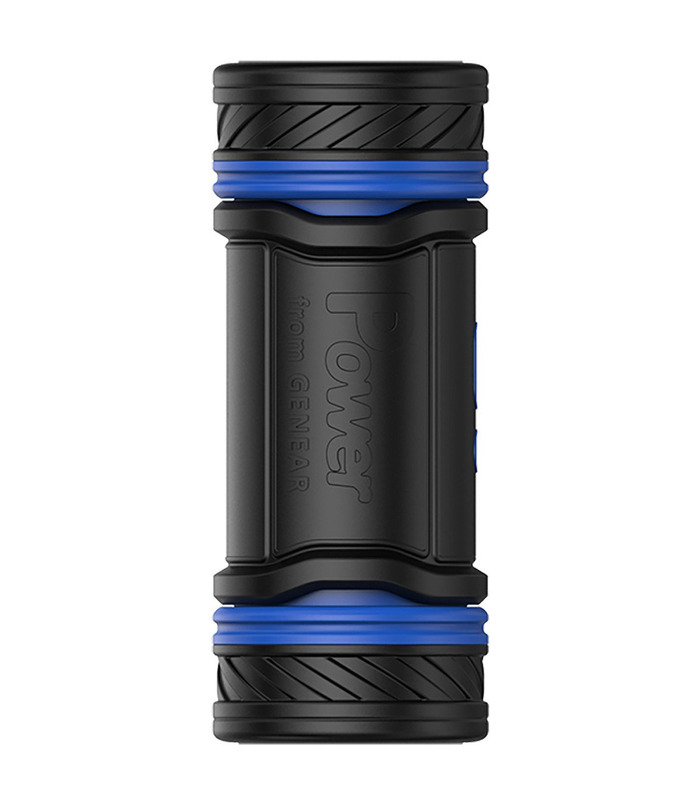 Double Ended Powerful Rotation Male Masturbator Rechargeable Realistic Vagina and Mouth - Blue