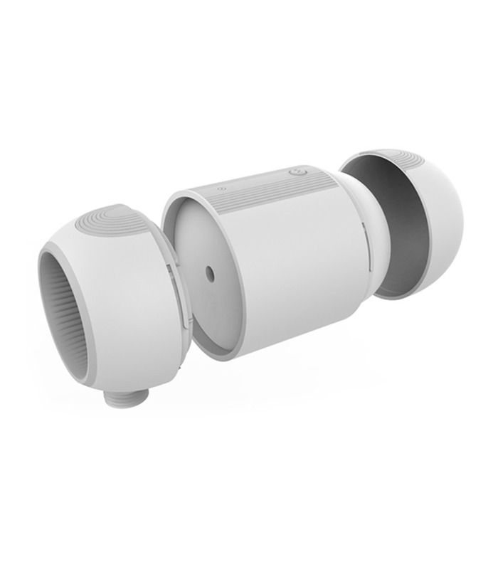 Hydrodynamic Shock Double Ends Male Masturbators Vibrating Rechargeable Waterproof - White