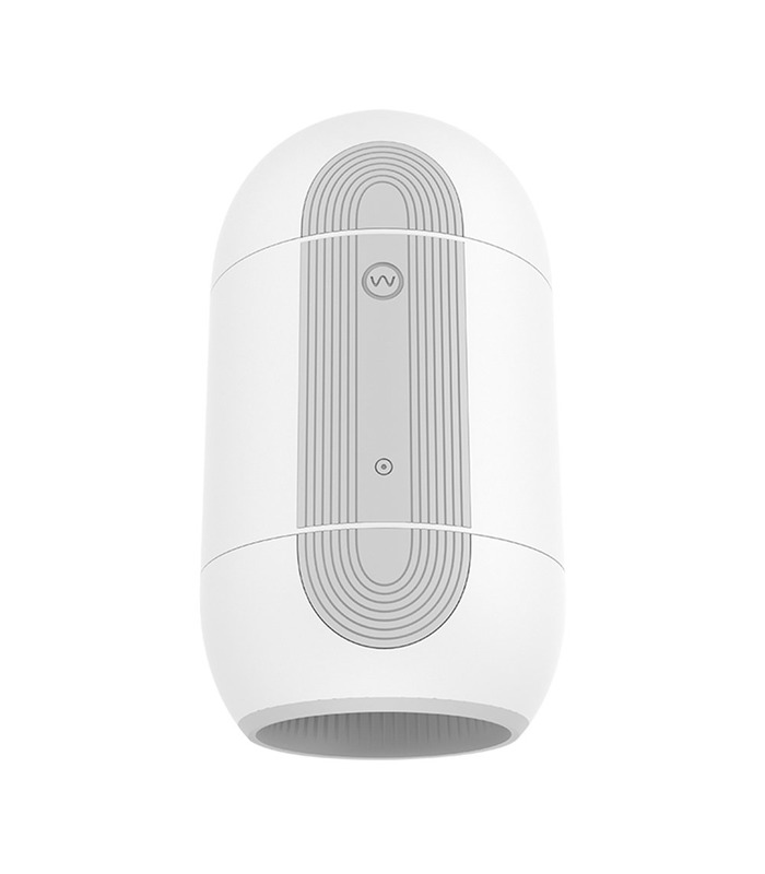 Hydrodynamic Shock Double Ends Male Masturbators Vibrating Rechargeable Waterproof - White