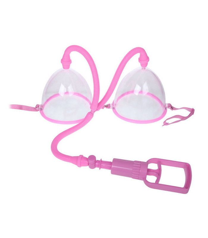 Manual Nipple Sucker Cups Breast Enlargement Pump Sex Toys Adult Games - Pink