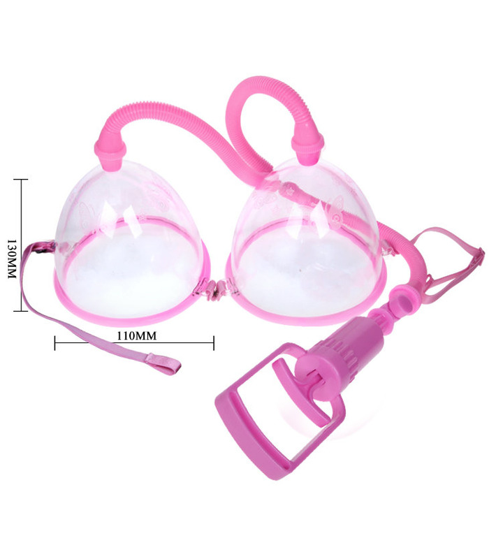 Manual Nipple Sucker Cups Breast Enlargement Pump Sex Toys Adult Games - Pink