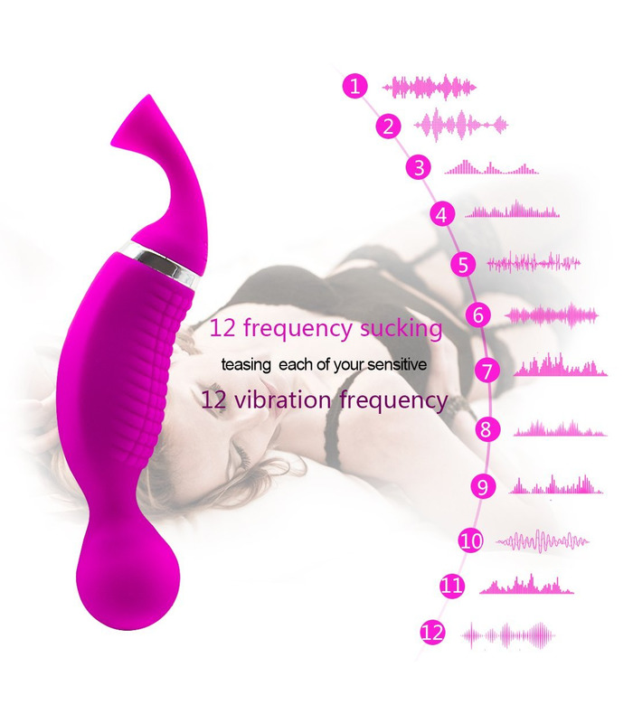 Clit Sucker G Spot Massage Rechargeable Clitoral Vibrator Strong Suction for Vagina - Rose