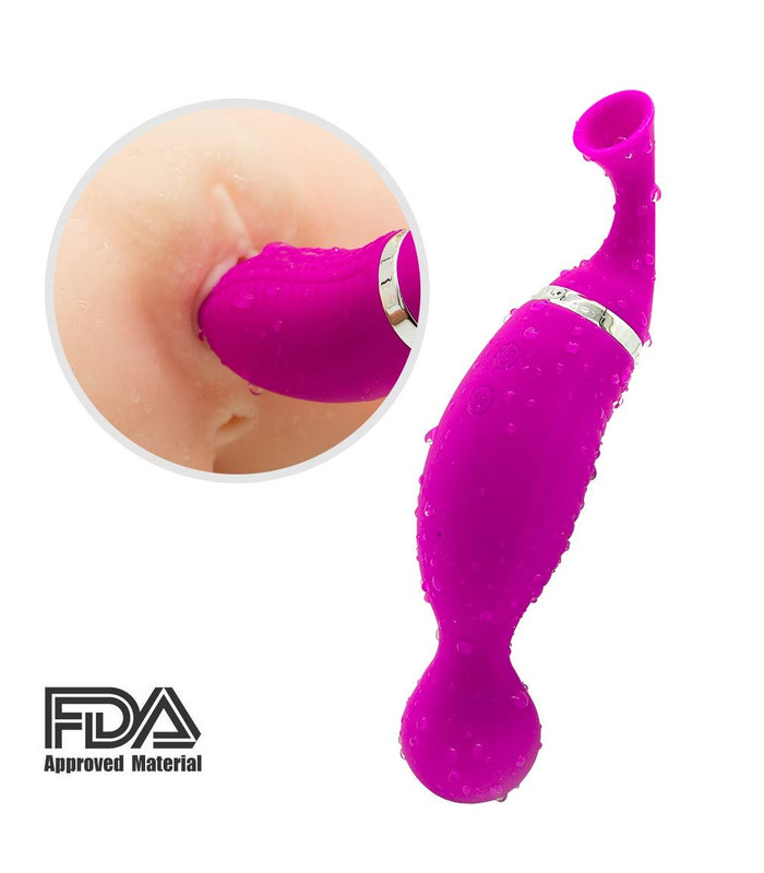 Clit Sucker G Spot Massage Rechargeable Clitoral Vibrator Strong Suction for Vagina - Rose