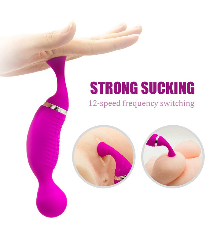 Clit Sucker G Spot Massage Rechargeable Clitoral Vibrator Strong Suction for Vagina - Rose