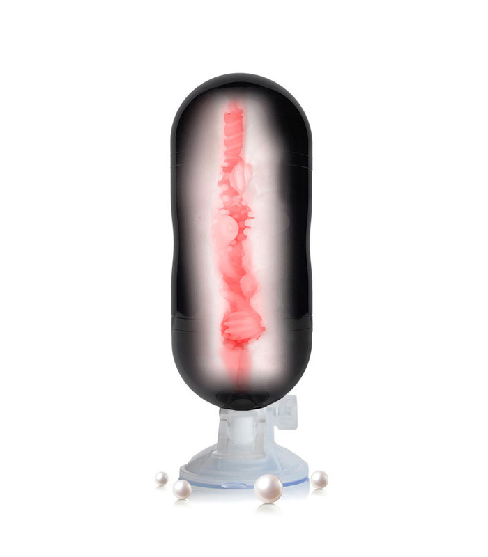 DMM 12 Frequencies Realistic Vagina Masturbator - Black