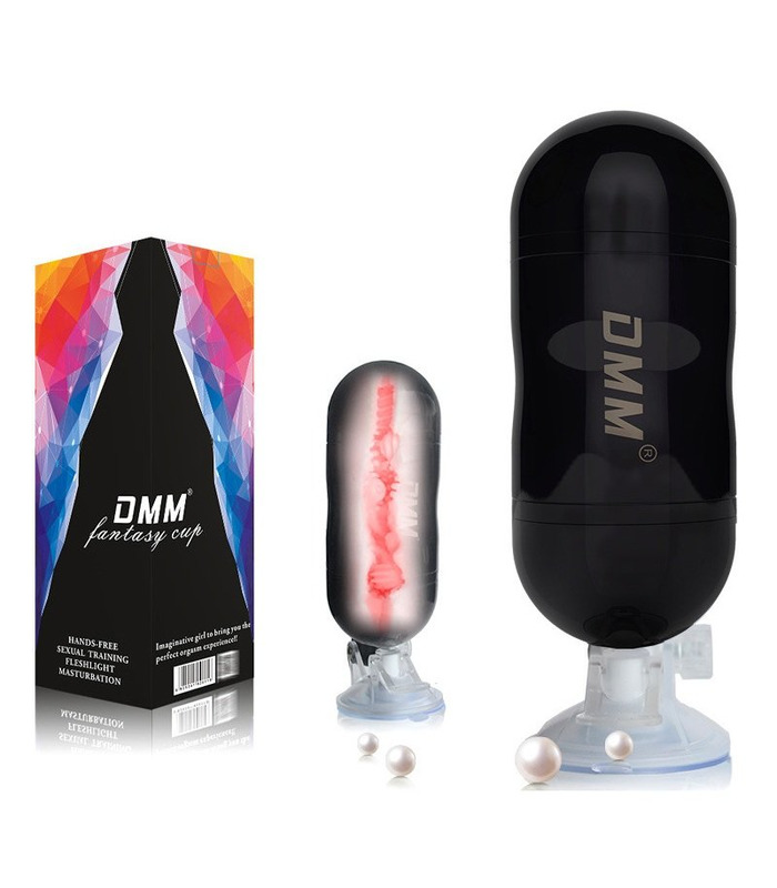 DMM 12 Frequencies Realistic Vagina Masturbator - Black