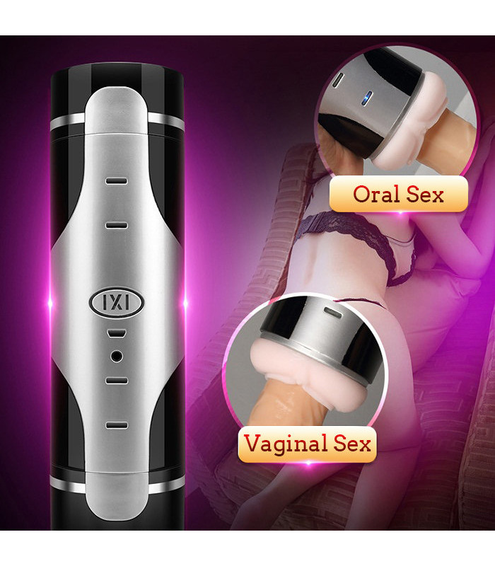Smart Vibration Rechargeable Male Masturbator Sexual Moans Earphone Available by AiLighter - Silver