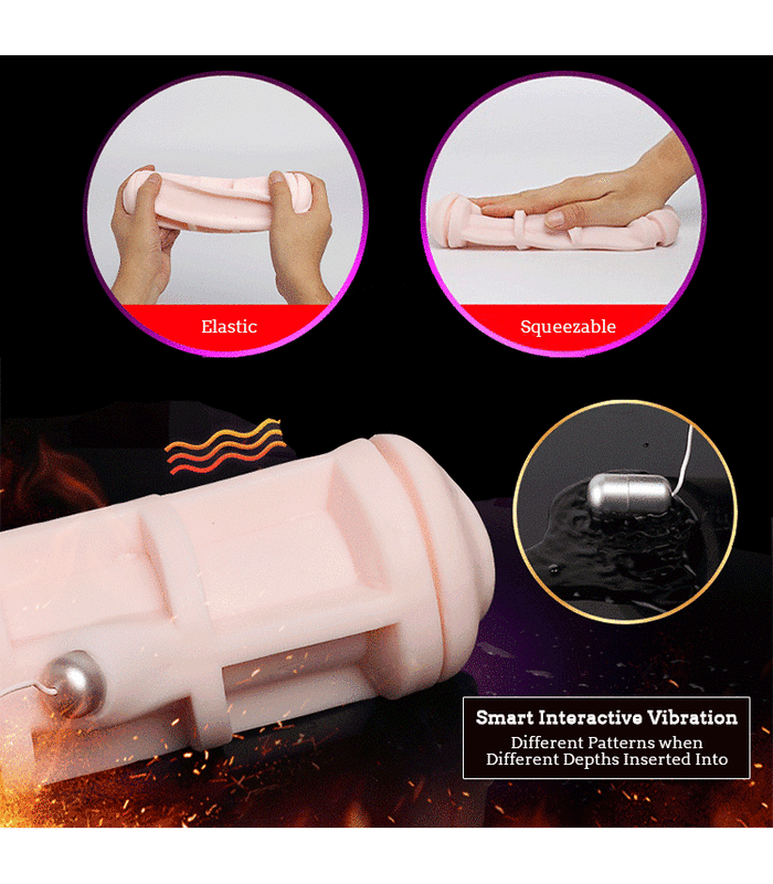 Smart Vibration Rechargeable Male Masturbator Sexual Moans Earphone Available by AiLighter - Silver