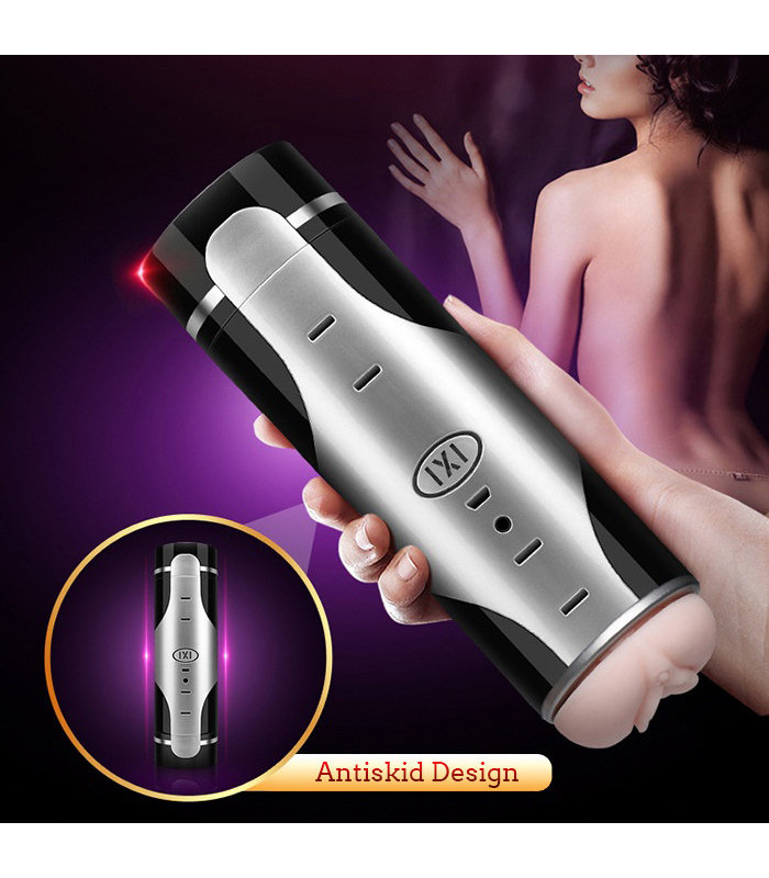 Smart Vibration Wiederaufladbare Männlichen Masturbator Sexuelle Stöhnt Kopfhörer zur Verfügung, die von AiLighter - Silber