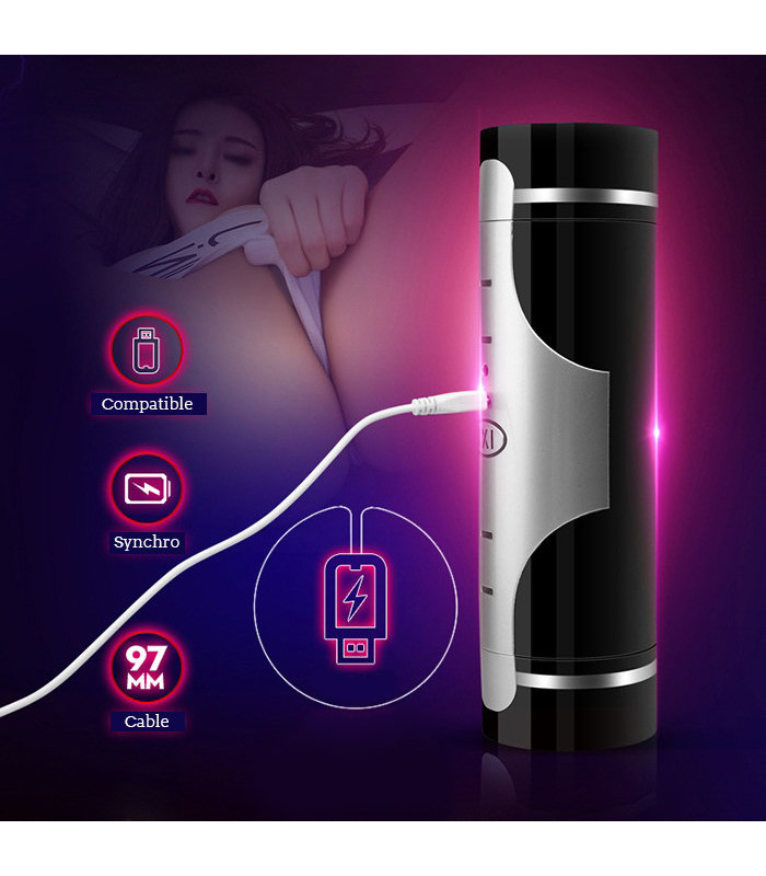 Smart Vibration Rechargeable Male Masturbator Sexual Moans Earphone Available by AiLighter - Silver